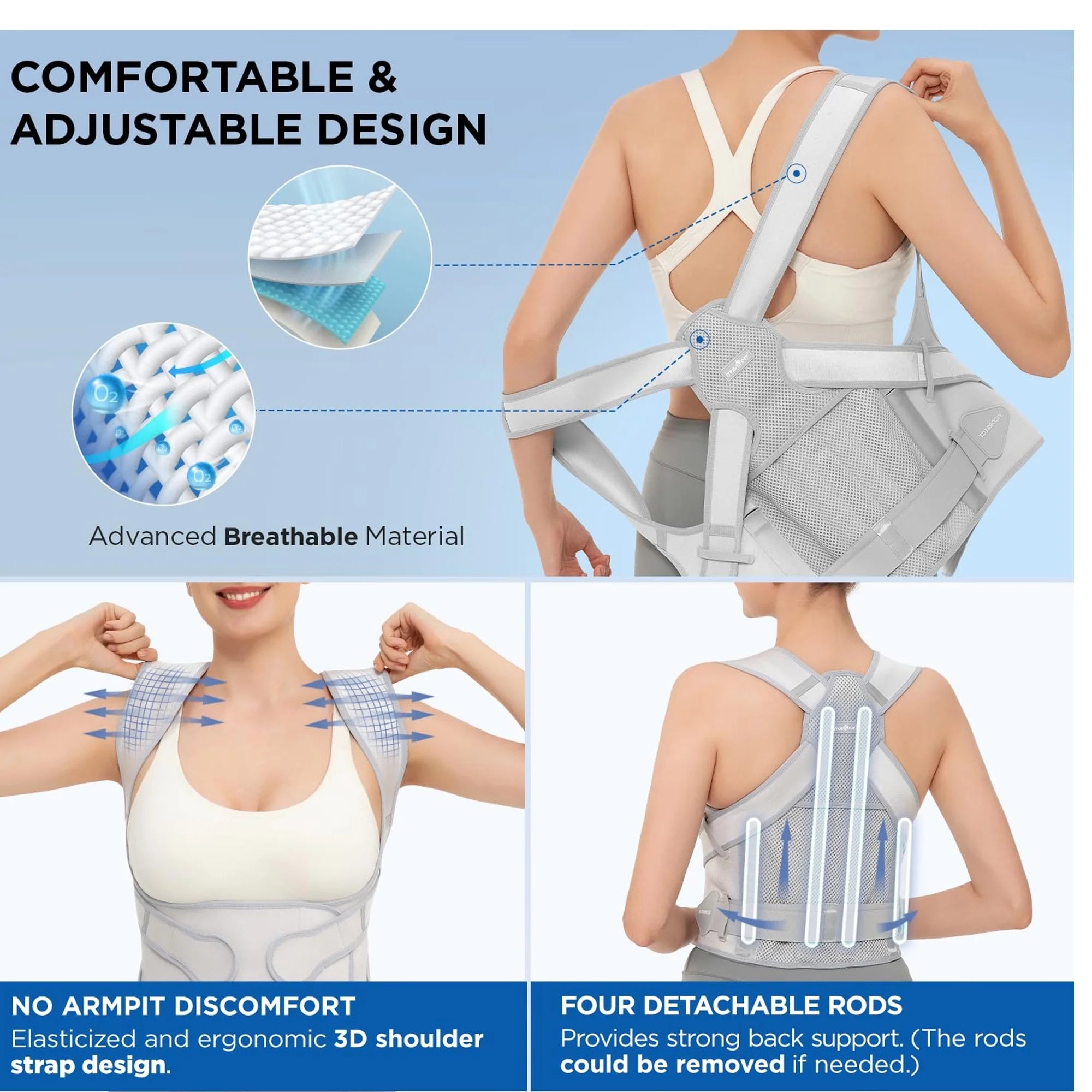 Back Brace Posture Corrector for Women and Men, Back Straightener Posture Corrector, Scoliosis and Hunchback Correction, Back Pain, Spine Corrector, Support, Adjustable Posture Trainer,Large