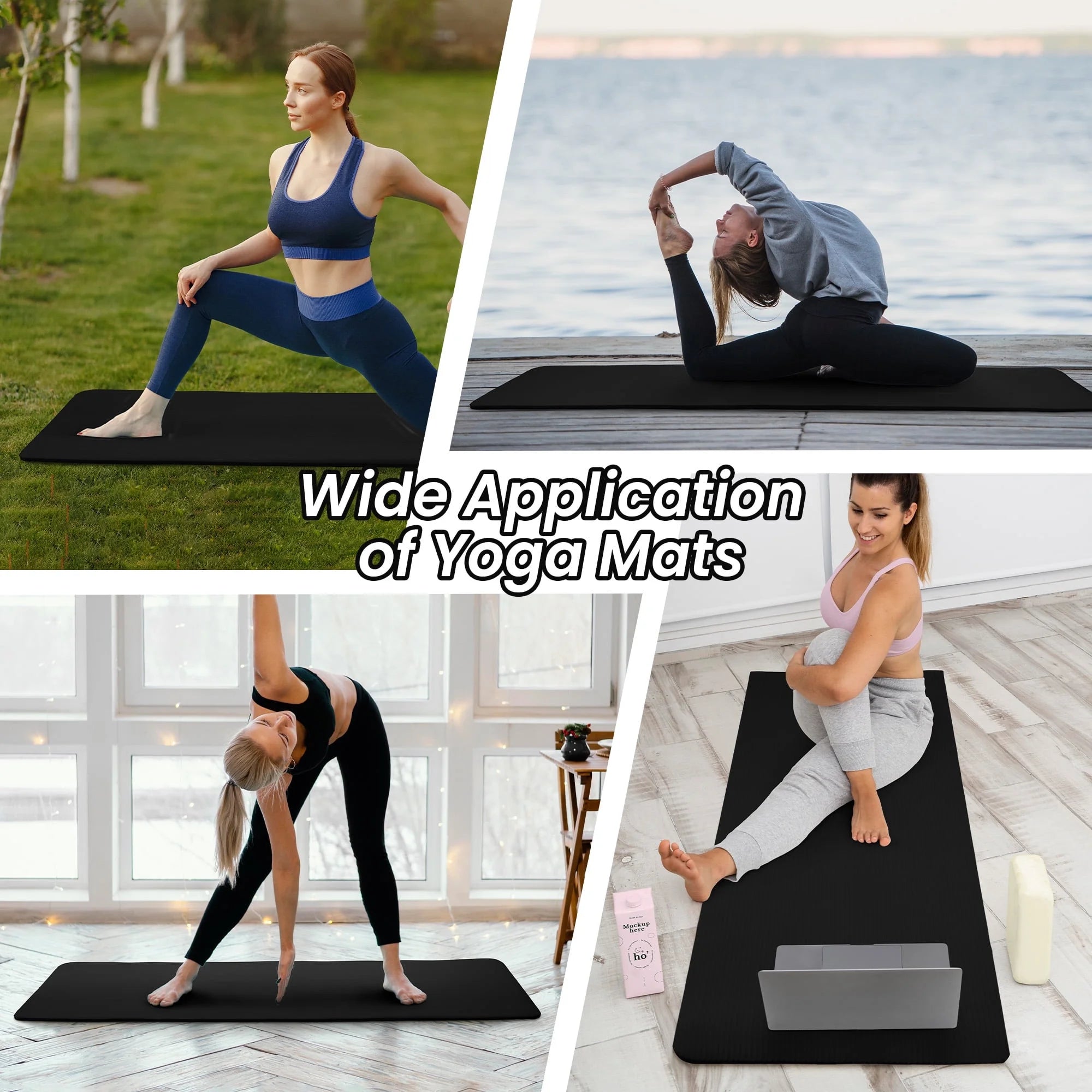 Yoga Mat Anti-Skid Sports Fitness Mat 15MM Thick EVA Comfort Foam Yoga Matt for Exercise, Yoga, and Pilates Gymnastics Mat Blue