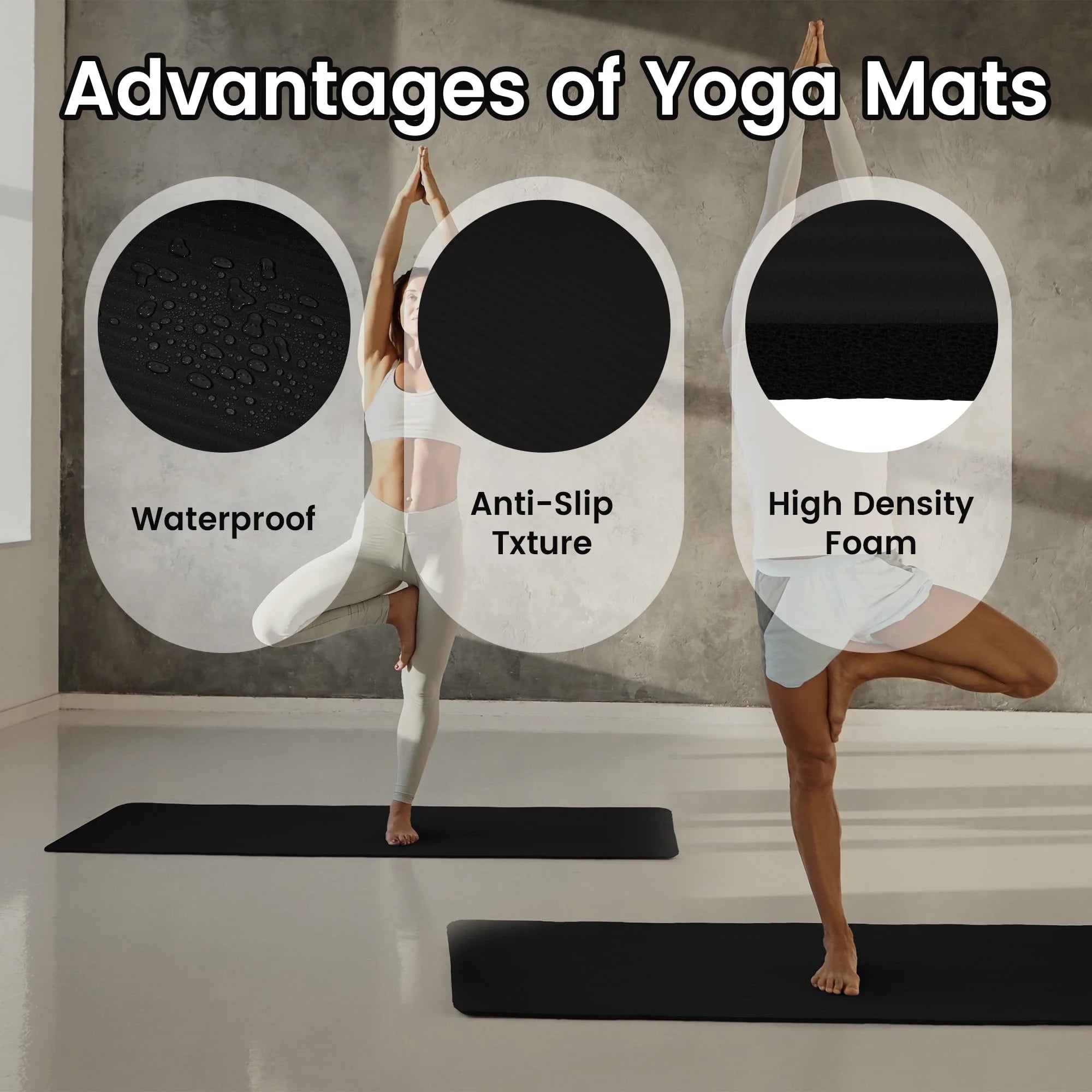 Yoga Mat Anti-Skid Sports Fitness Mat 15MM Thick EVA Comfort Foam Yoga Matt for Exercise, Yoga, and Pilates Gymnastics Mat Blue