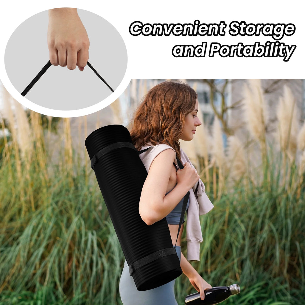 Yoga Mat Anti-Skid Sports Fitness Mat 15MM Thick EVA Comfort Foam Yoga Matt for Exercise, Yoga, and Pilates Gymnastics Mat Blue