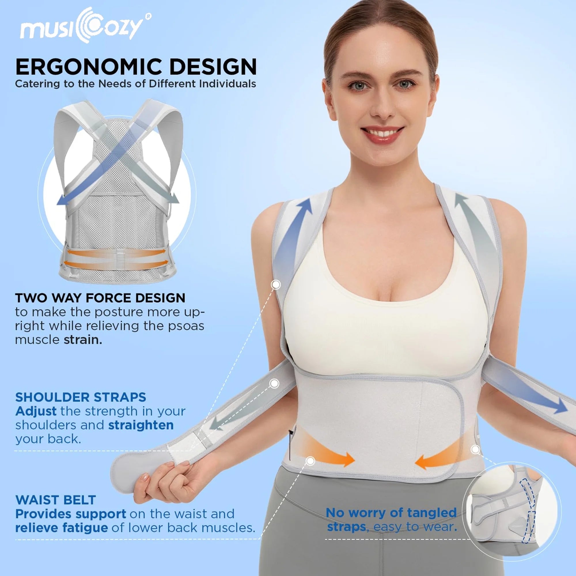 Back Brace Posture Corrector for Women and Men, Back Straightener Posture Corrector, Scoliosis and Hunchback Correction, Back Pain, Spine Corrector, Support, Adjustable Posture Trainer,Large