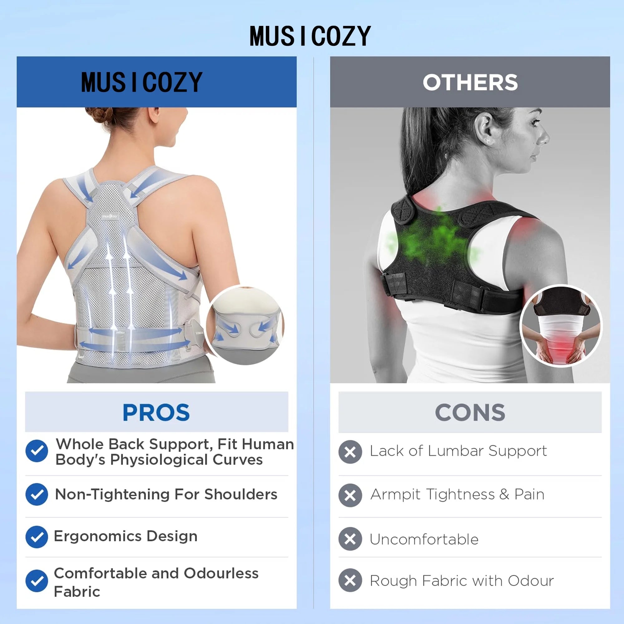 Back Brace Posture Corrector for Women and Men, Back Straightener Posture Corrector, Scoliosis and Hunchback Correction, Back Pain, Spine Corrector, Support, Adjustable Posture Trainer,Large